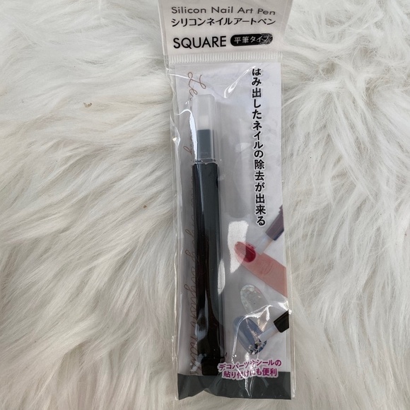 Silicone Nail Art Pen Square Flat Brush Type. Black - Picture 1 of 6